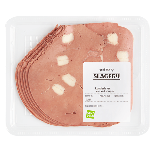 Foto van DekaVers Runderschelplever op witte achtergrond