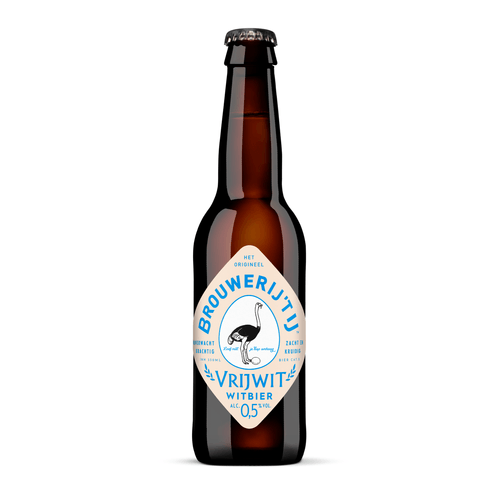 Foto van Brouwerij 't IJ Vrijwit 0.5% op witte achtergrond