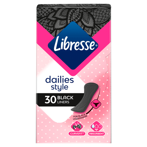 Foto van Libresse Inlegkruisjes normal black op witte achtergrond