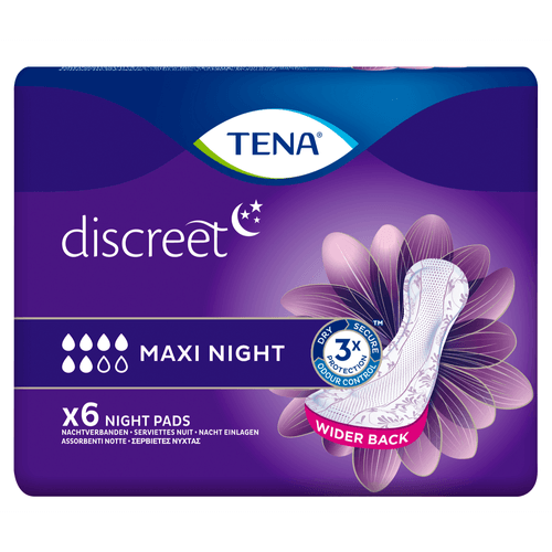 Foto van Tena Lady discreet verband maxi night 6 stuks op witte achtergrond