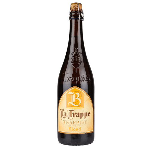 Foto van La Trappe Blond op witte achtergrond