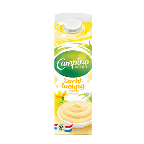 Foto van Campina Zacht & luchtig banaan op witte achtergrond