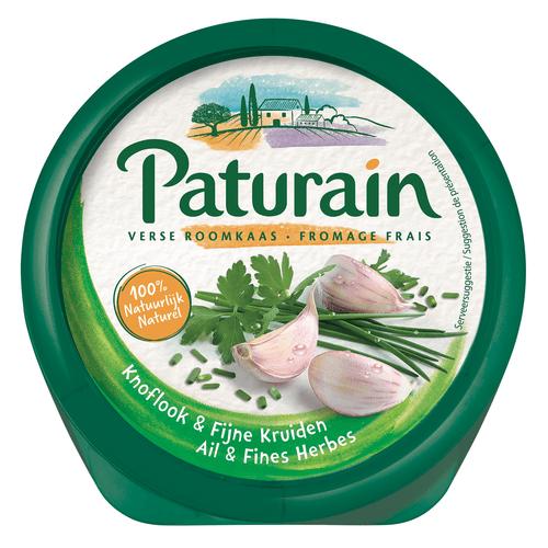 Foto van Paturain Knoflook-fijne kruiden op witte achtergrond