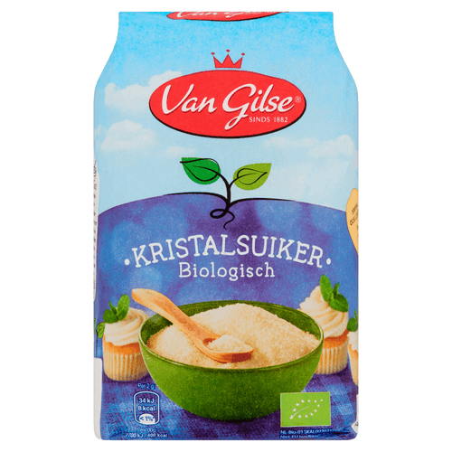 Foto van Van Gilse Kristalsuiker biologische op witte achtergrond