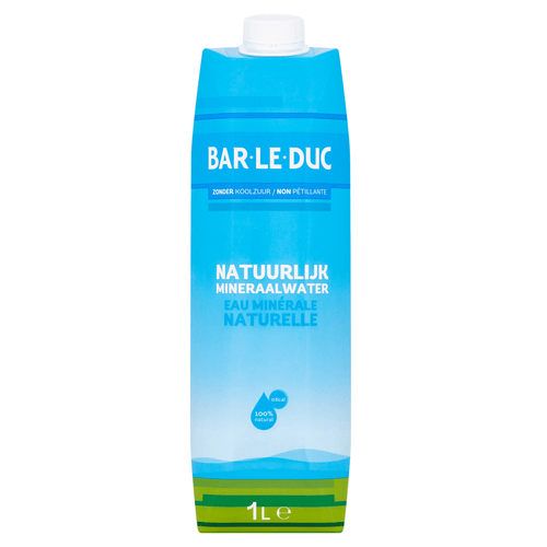 Foto van Bar le Duc Mineraalwater koolzuurvrij op witte achtergrond