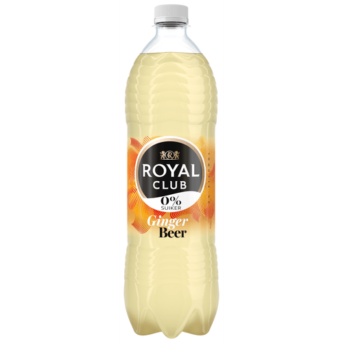 Foto van Royal Club Ginger beer 0% op witte achtergrond