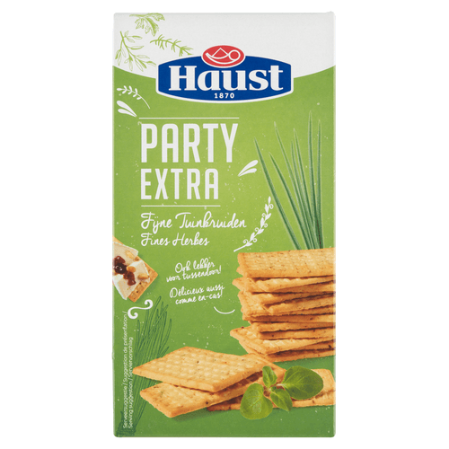 Foto van Haust Party extra toast fijne tuinkruiden op witte achtergrond