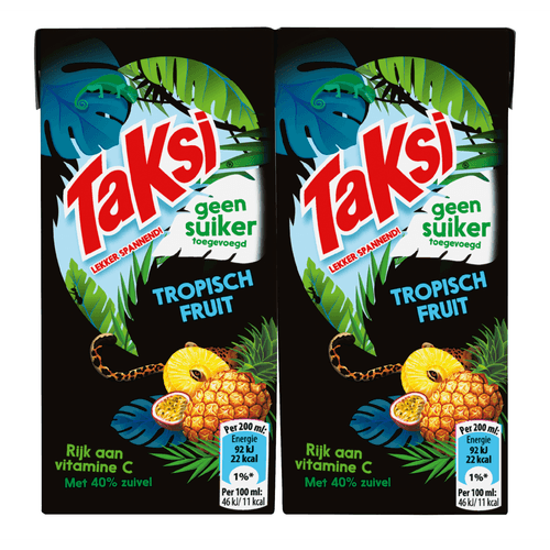 Foto van Taksi Tropisch fruit 0% suiker toegevoegd 10x20 cl op witte achtergrond