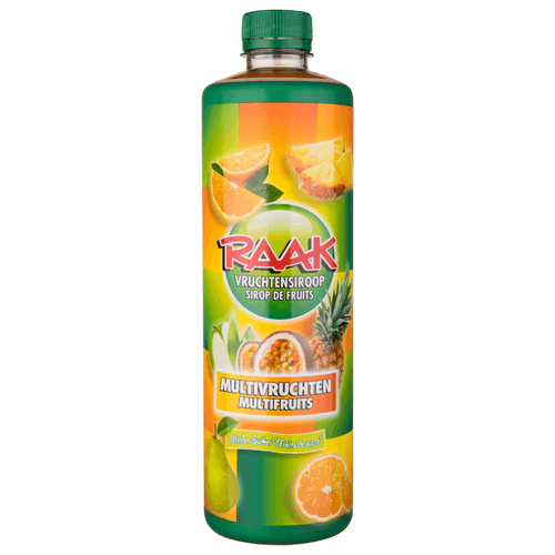 Foto van Raak Limonadesiroop multivruchten op witte achtergrond