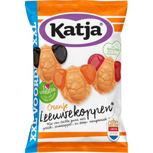 Foto van Katja Oranje leeuwekoppen xxl op witte achtergrond
