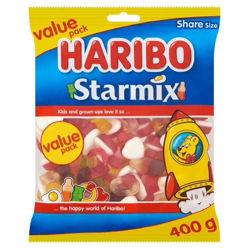 Foto van Haribo Starmix op witte achtergrond