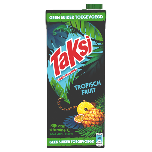 Foto van Taksi Tropisch Fruit geen suiker toegevoegd op witte achtergrond