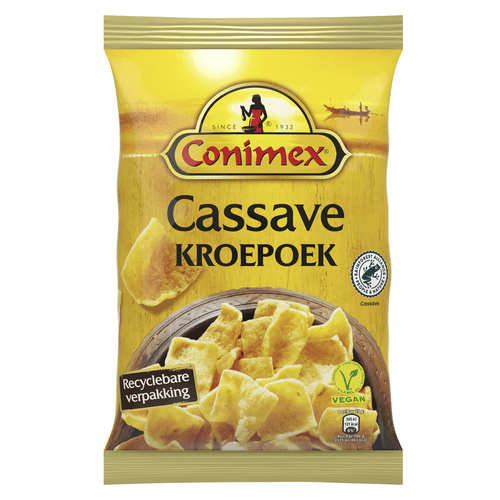 Foto van Conimex Kroepoek casave op witte achtergrond