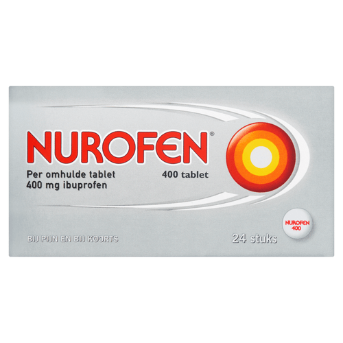 Foto van Nurofen Tabletten 400mg op witte achtergrond