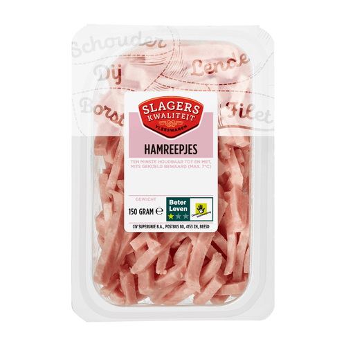 Foto van Slagerskwaliteit Hamreepjes op witte achtergrond