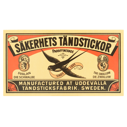 Foto van Zwaluw Aanmaaklucifers m op witte achtergrond