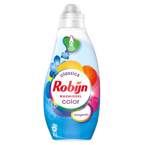 Foto van Robijn Vloeibaar wasmiddel k & k color morgenfris 19 wasbeurten op witte achtergrond