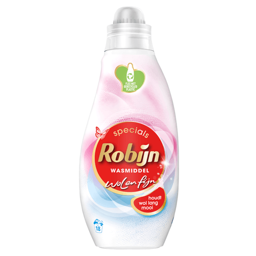 Foto van Robijn Vloeibaar wasmiddel wol & fijn 18 wasbeurten op witte achtergrond