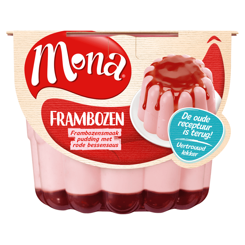 Mona Framboospudding rode bessensaus