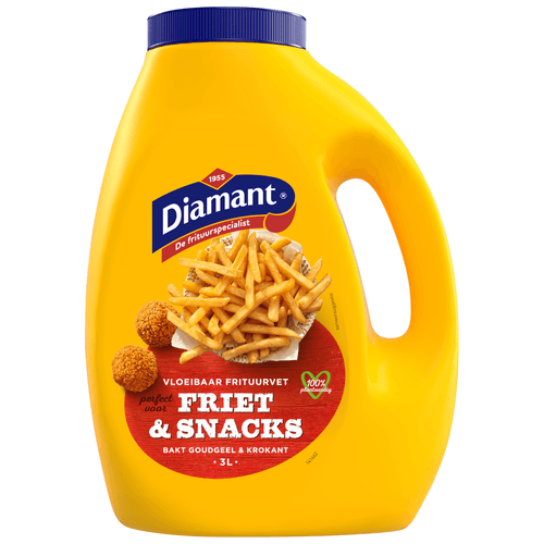 Foto van Diamant Frituurvet vloeibaar friet en snacks op witte achtergrond