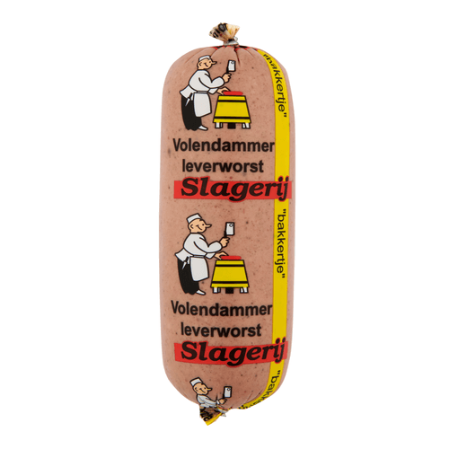 Foto van Bakkertje Volendammer leverworst op witte achtergrond