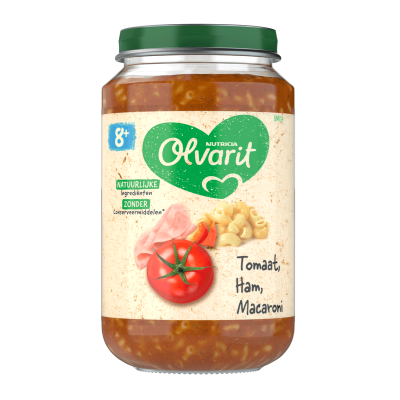 Olvarit 8+ Maanden Tomaat Ham Macaroni