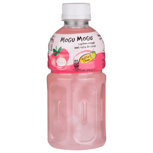 Foto van Mogu Mogu Lychee op witte achtergrond