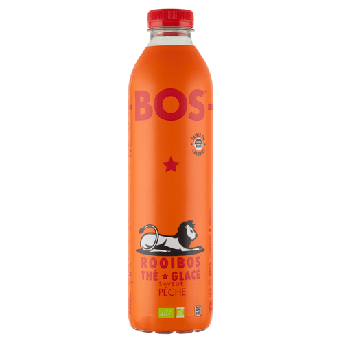 Foto van Bos Ice tea peach op witte achtergrond