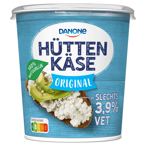 Foto van Danone Hüttenkäse Original op witte achtergrond