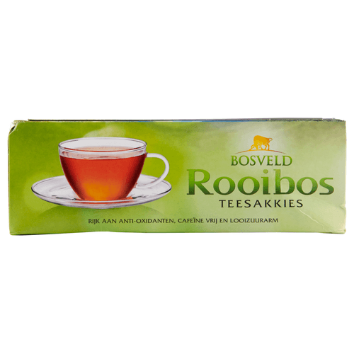 Foto van Bosveld Rooibos teesakkies op witte achtergrond