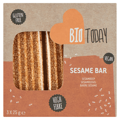 Foto van BioToday Sesamrepen op witte achtergrond