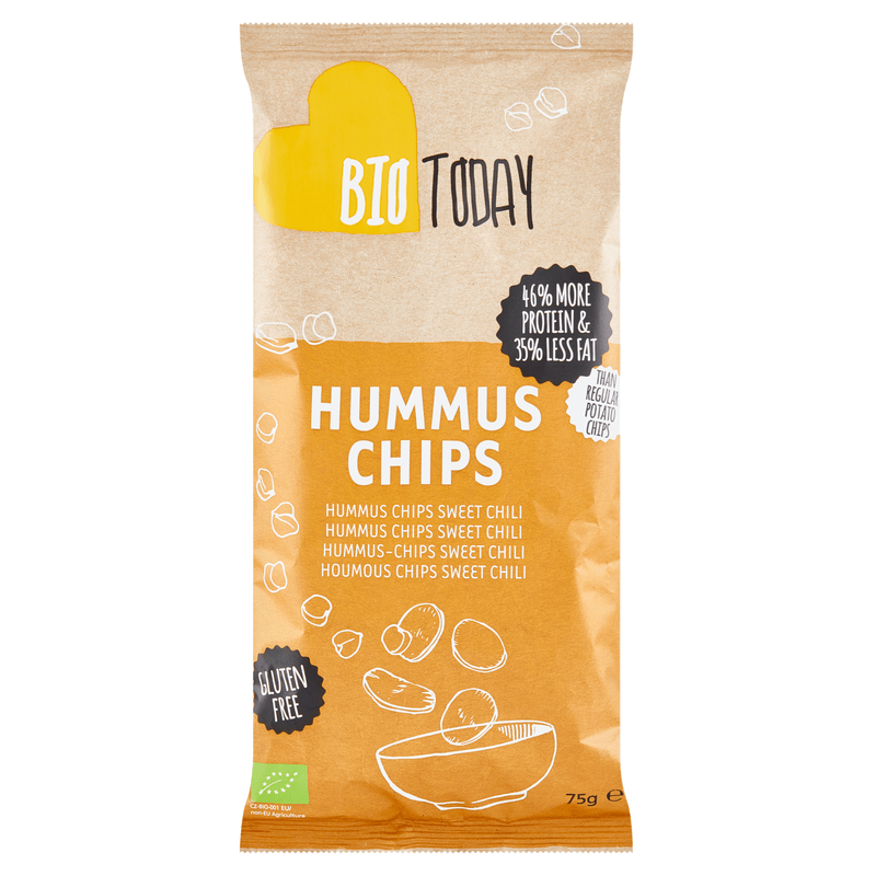 Bio Today 100% Organic Hummus Chips Sweet Chili 75 g