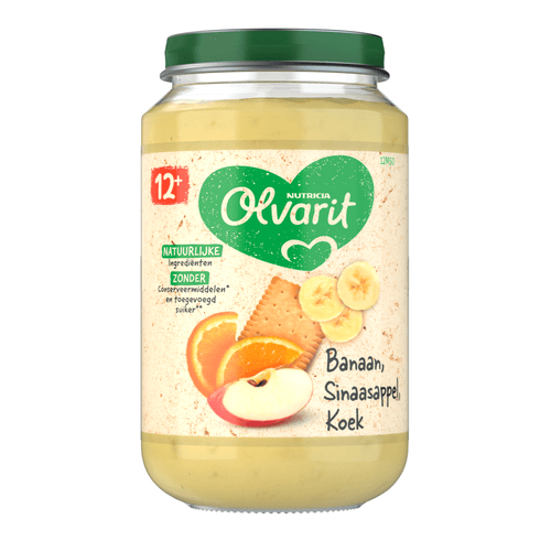 Foto van Olvarit 12+ Maanden Banaan Sinaasappel Koek op witte achtergrond