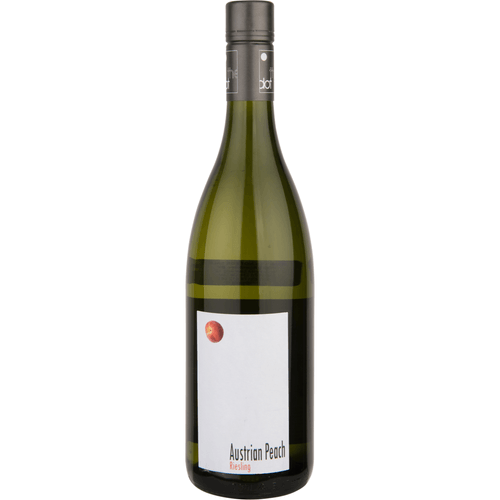 Foto van The Dot Austrian Peach Riesling op witte achtergrond