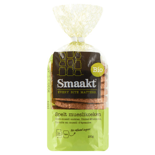 Foto van Smaakt Muesli koeken op witte achtergrond