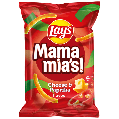 Foto van Lay's Mama mia's op witte achtergrond