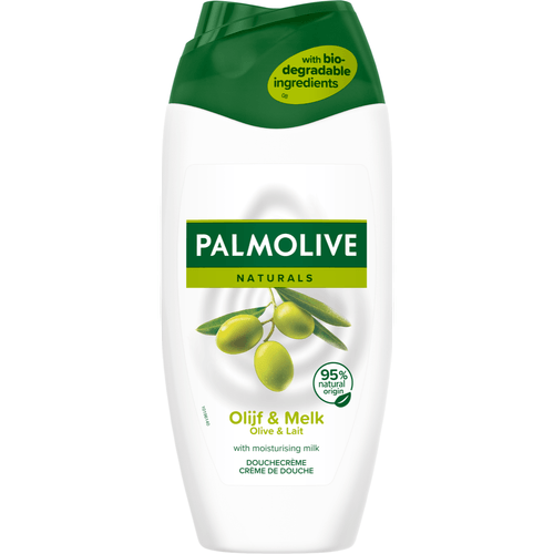 Foto van Palmolive Douchegel olijf op witte achtergrond