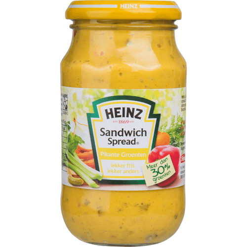 Foto van Heinz Spread pikante groenten op witte achtergrond