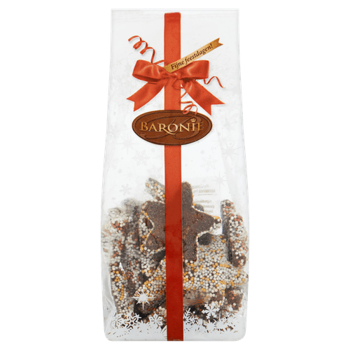 Foto van Baronie Gevulde chocoladesterren op witte achtergrond