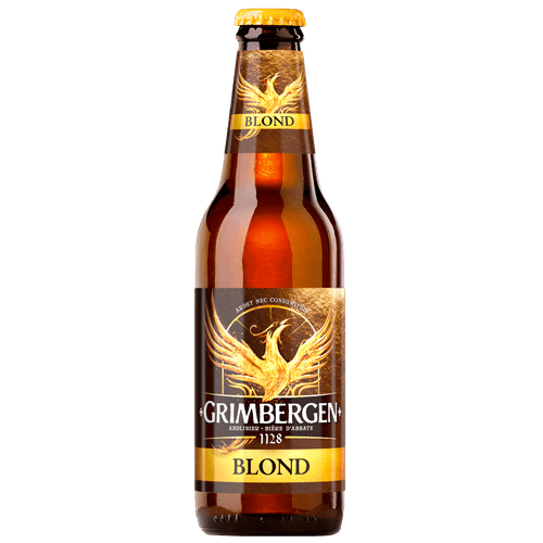 Foto van Grimbergen Blond op witte achtergrond