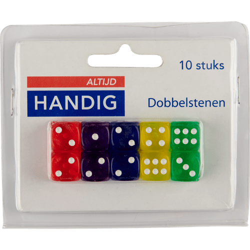 Foto van Altijd handig Dobbelstenen op witte achtergrond