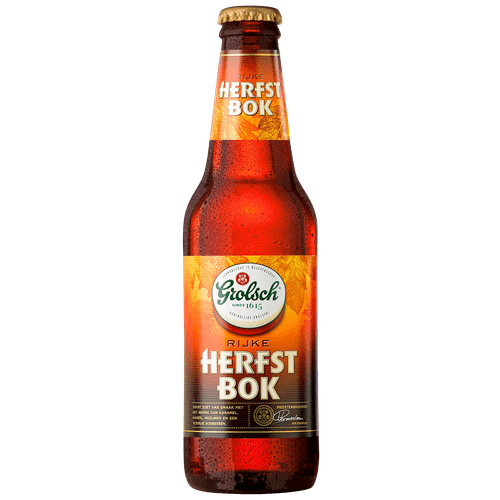 Foto van Grolsch Herfstbok op witte achtergrond