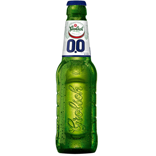 Foto van Grolsch Pilsener alcoholvrij op witte achtergrond
