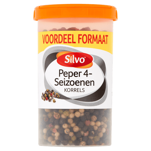 Foto van Silvo 4-seizoenen peper korrels op witte achtergrond