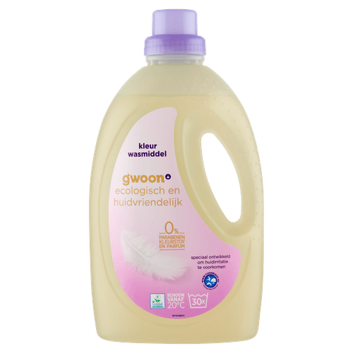Foto van G'woon Vloeibaar wasmiddel kleur ecologisch op witte achtergrond