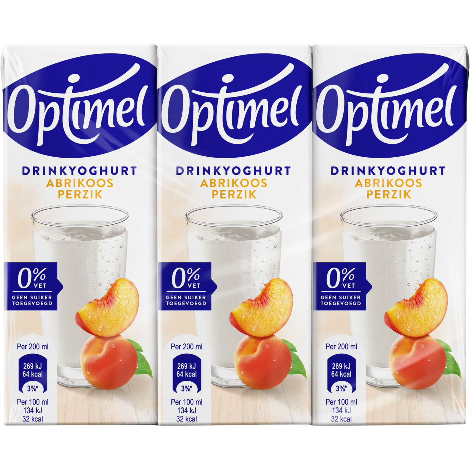 Optimel Langlekker drinkyoghurt perzik abrikoos