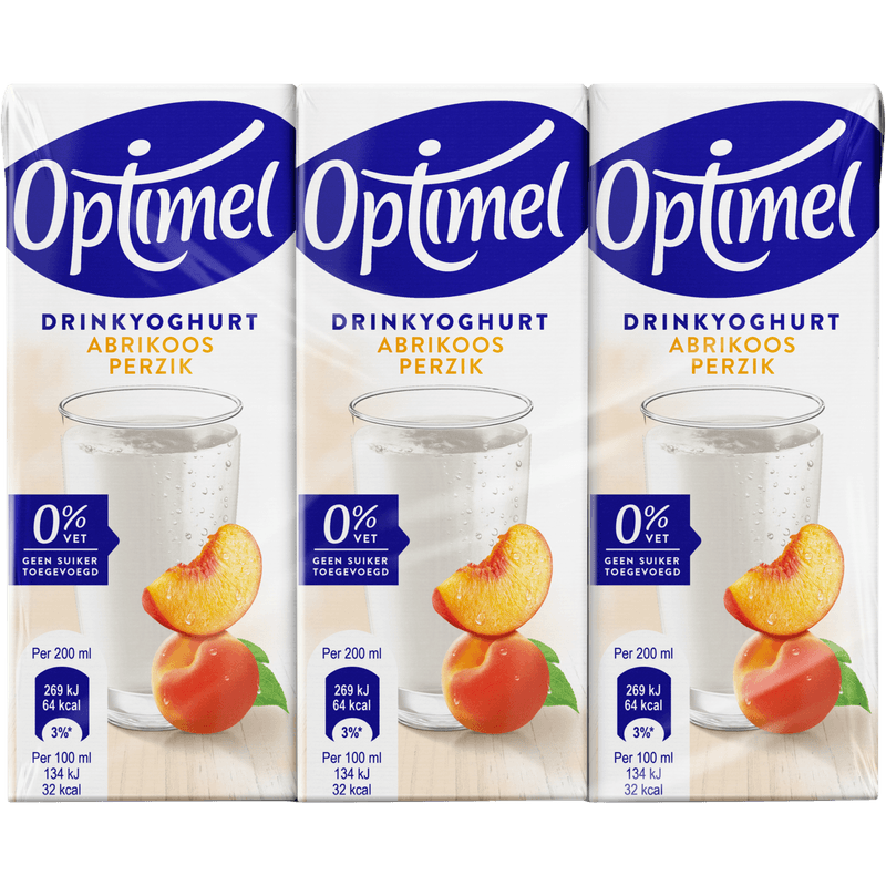 Optimel Langlekker drinkyoghurt perzik abrikoos