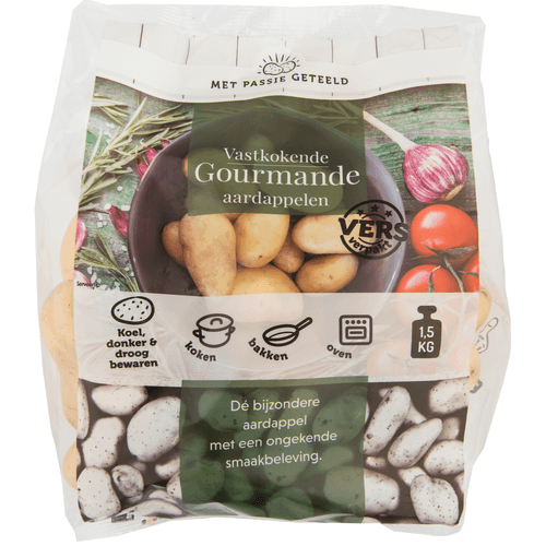 Foto van Passie Gourmande aardappelen op witte achtergrond