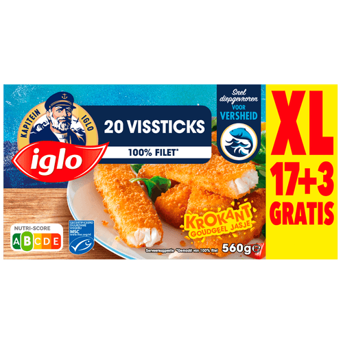 Foto van Iglo Vissticks 20 stuks op witte achtergrond