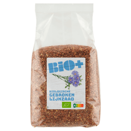 Foto van Bio+ Lijnzaad gebroken op witte achtergrond